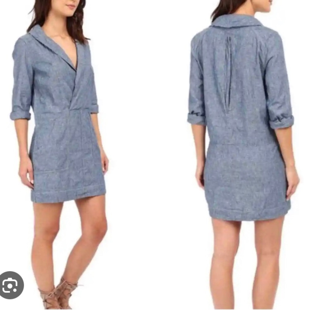 Free People Blue Long Sleeve Dress size S